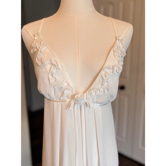 Linea Donatella White Ivory Lace Peignoir Set Nightgown Robe XL Wedding Lingerie - Picture 7 of 8
